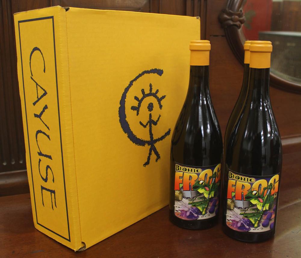 Appraisal: THREE BOTTLES OF VINTAGE CAYUSE VINEYARDS SYRAH WINE Bionic Frog