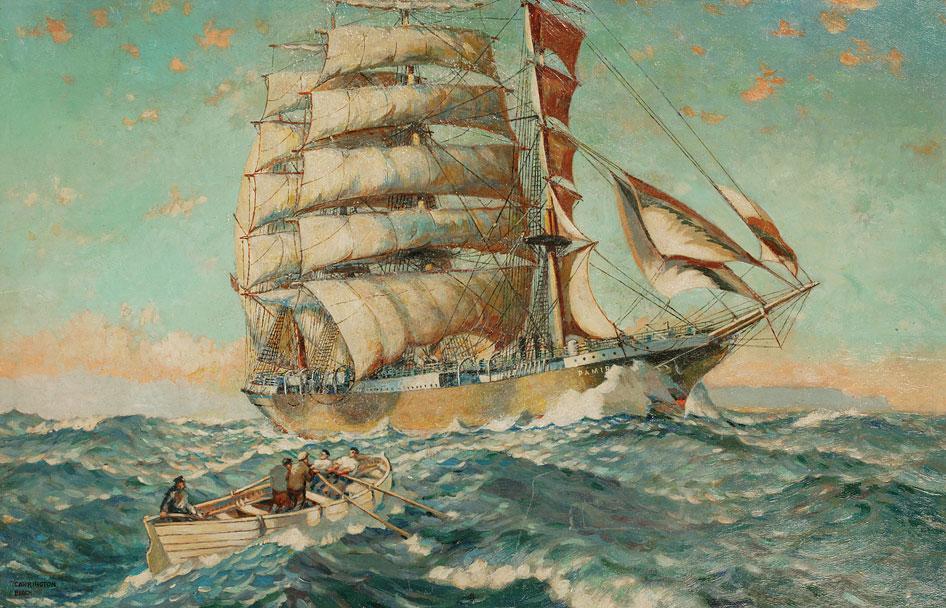 Appraisal: CARRINGTON BIRCH The Pamir a three masted sailing vessel oil