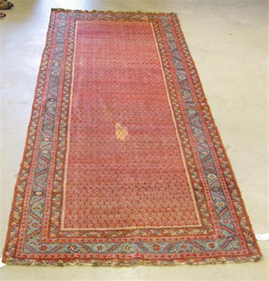 Appraisal: Antique Persian Sarabend Sarouk Predominantly wine red and blue Seven