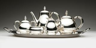 Appraisal: A sterling ''Royal Danish'' coffee tea service Mid- th century