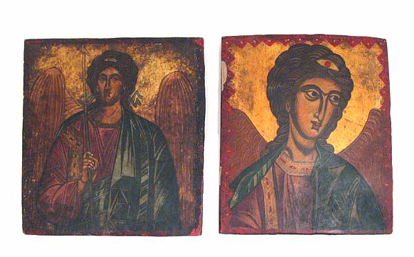 Appraisal: A group of four Russian icons height of largest in