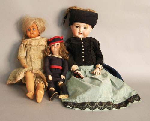 Appraisal: Simon and Halbig bisque head doll h together with a