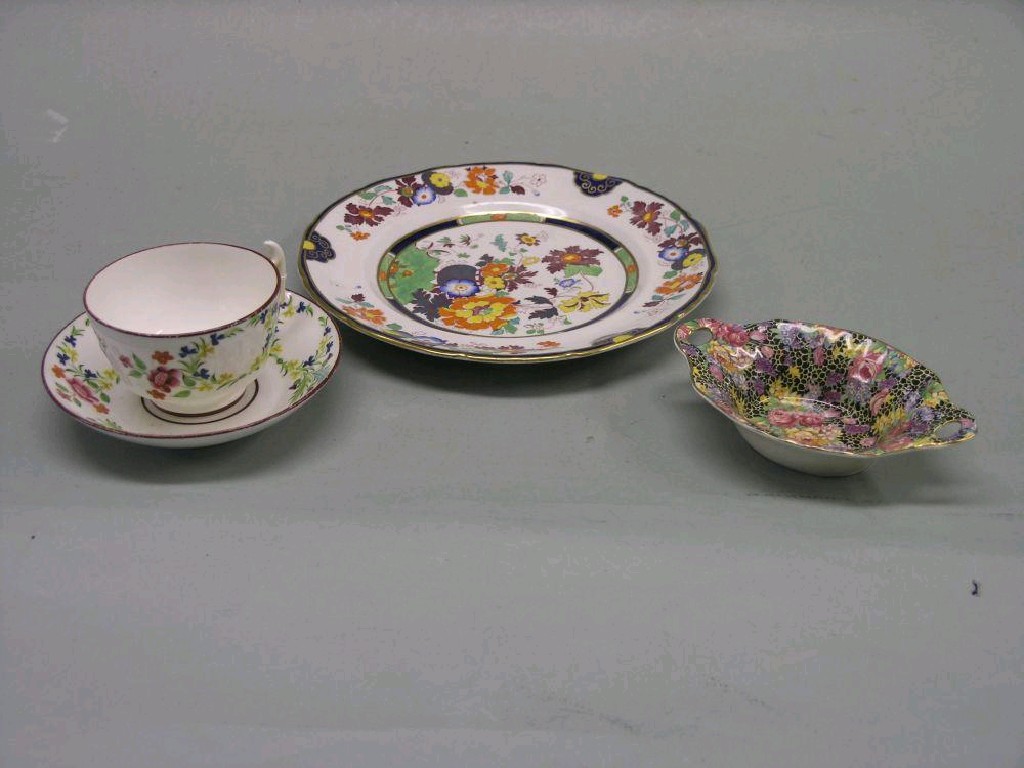 Appraisal: A Mason's Ironstone plate printed and enamelled with a floral