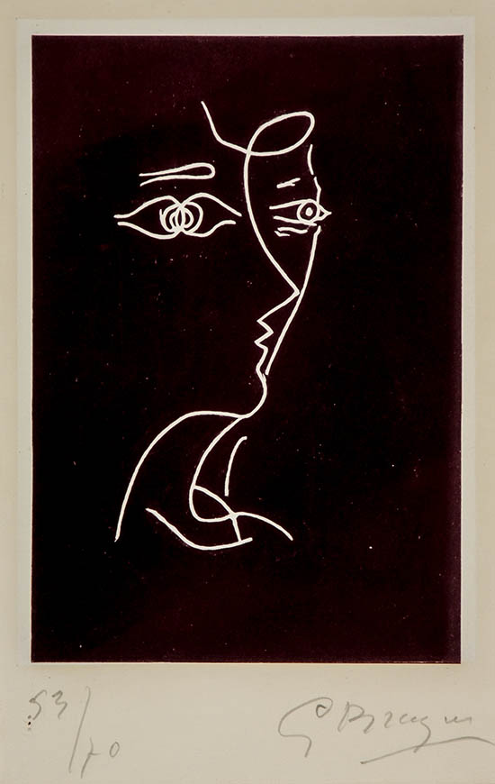 Appraisal: Georges Braque French - Profil from Le Tir l'arc Vallier