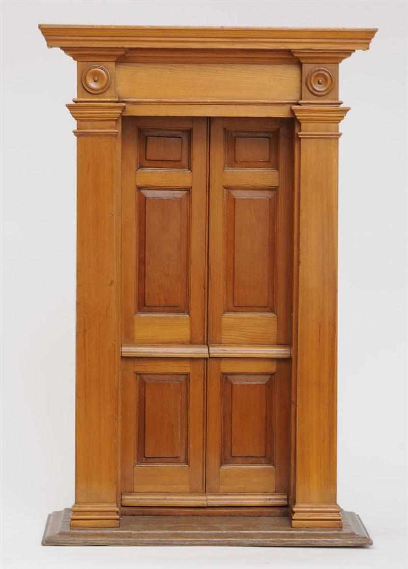 Appraisal: GEORGIAN STYLE STAINED CEDAR MODEL OF A DOORWAY ON OAK