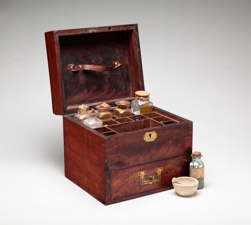 Appraisal: AMERICAN MEDICINE CABINET Early th century mahogany with poplar secondary