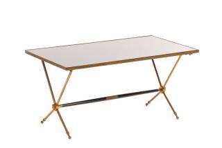 Appraisal: Maison Jansen Style Glass Brass Coffee Table Style of Maison