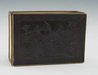 Appraisal: A Chinese Carved Ivory and Reconstituted Cherry Amber Box with