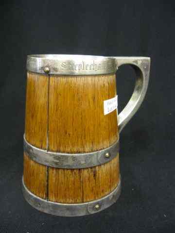 Appraisal: Steeplechase st Prize Mug LeamingtonCollege Athletics silverplate oak ''