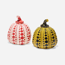 Appraisal: Yayoi Kusama PUMPKINS SET OF TWO lacquered resin h dia