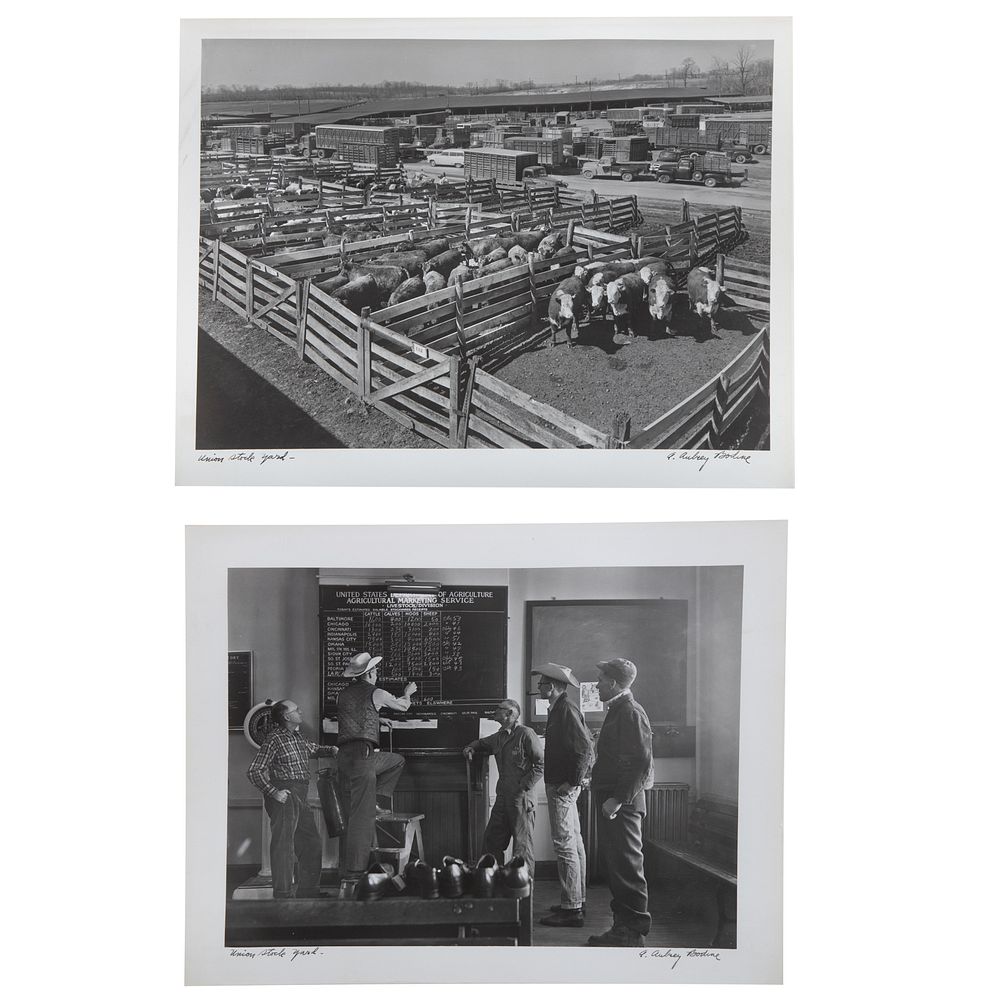 Appraisal: A Aubrey Bodine Two Union Stockyard Photos American - Gelatin