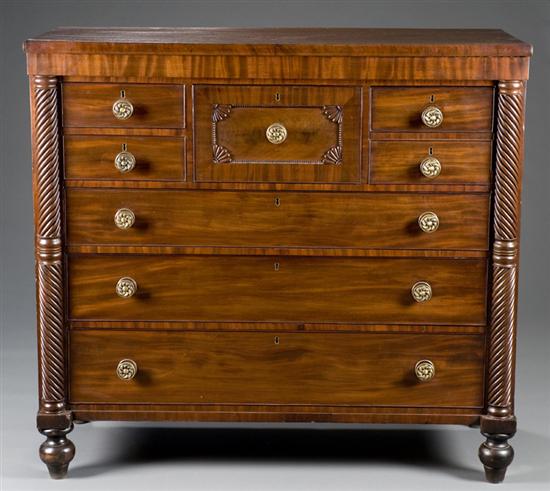 Appraisal: Mahogany and mahogany veneered gentlemans chest Late th century Central