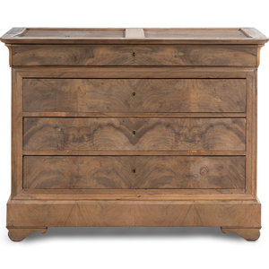 Appraisal: A Louis Philippe Figured Mahogany Chest of Drawers Mid- th