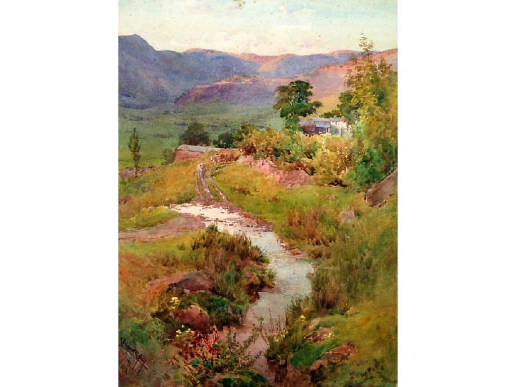 Appraisal: CUTHBERT RIGBY A R W S - WATERCOLOUR Lakeland scene