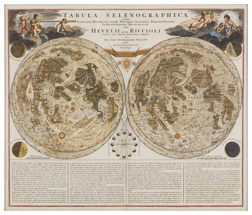 Appraisal: Johann Homann - German Tabula Selenographica Circa A hand colored