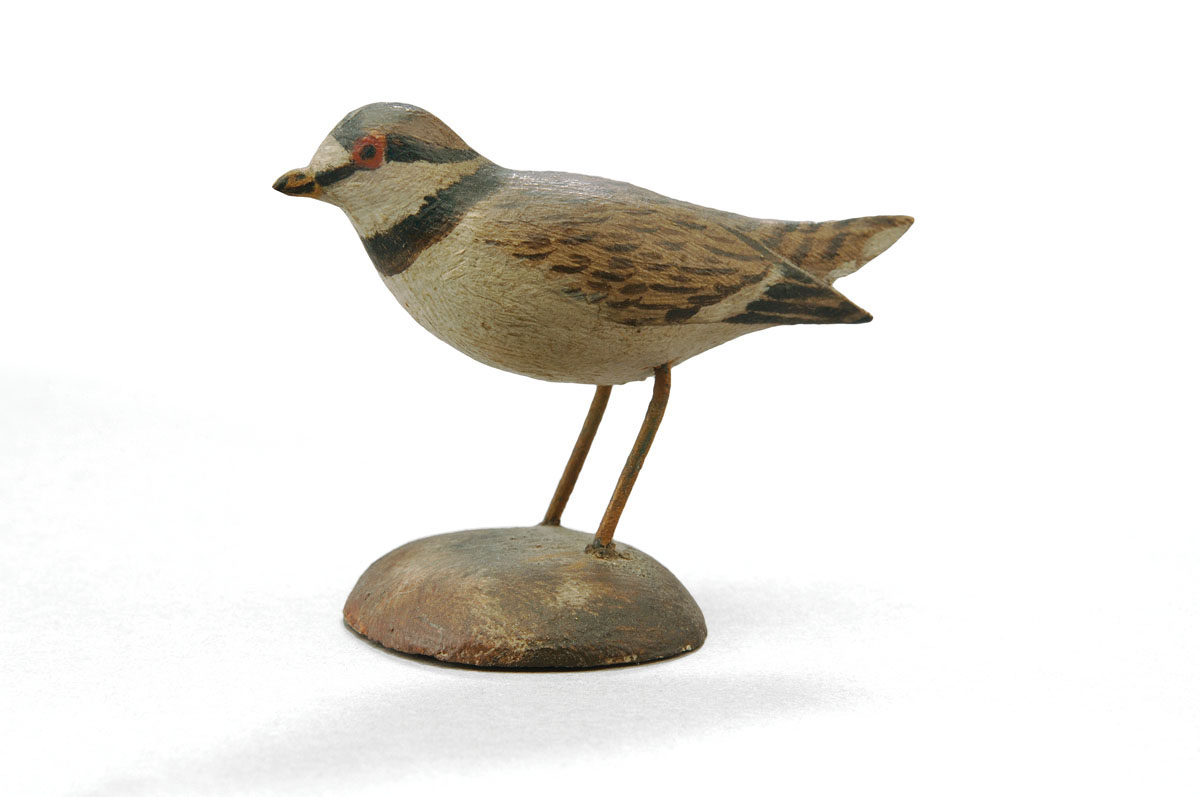 Appraisal: A ELMER CROWELL - CARVED AND PAINTED PIPING PLOVER On