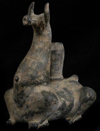 Appraisal: PERSIAN TERRACOTTA VESSEL IN THE FORM OF A BULL in