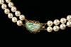 Appraisal: NECKLACE - Fine double strand of mm pearls with K