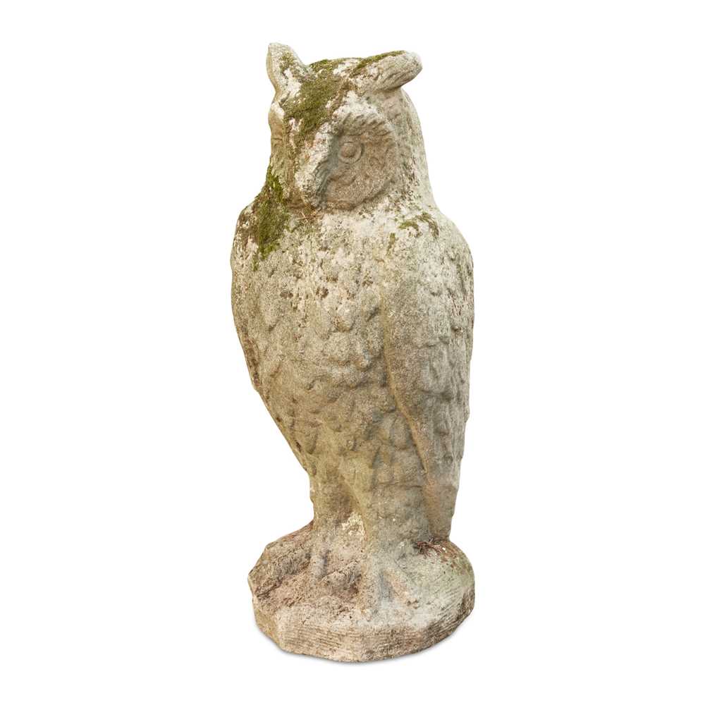 Appraisal: STONE COMPOSITE FIGURE OF AN OWL TH CENTURY on a