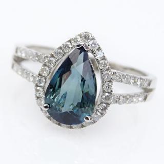 Appraisal: GIA Certified Carat Pear Shape Natural Unheated Greenish Blue Sapphire