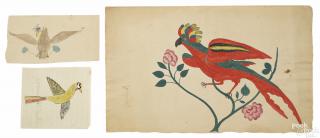 Appraisal: Seven Montgomery County Pennsylvania Schwenkfelder watercolor fraktur mid th c