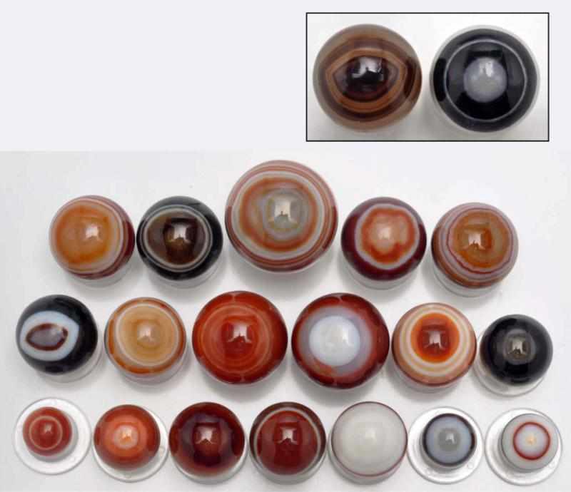 Appraisal: Lot of Bullseye Agate Marbles Description This is one of