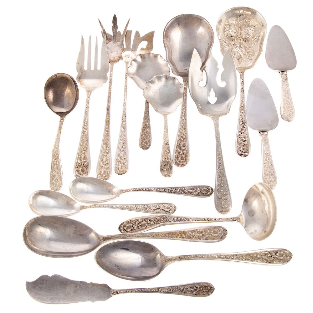 Appraisal: Stieff Corsage Sterling Serving Pieces pieces comprising -pc salad set