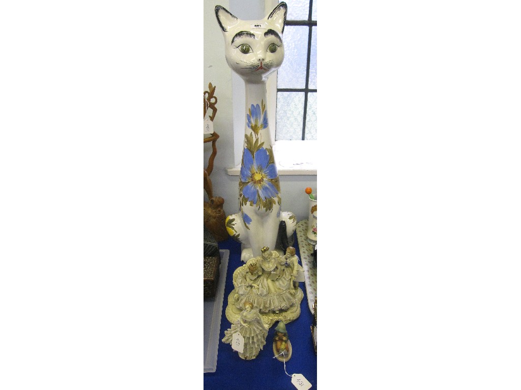 Appraisal: Lot comprising large figure of a cat Hummel figure def