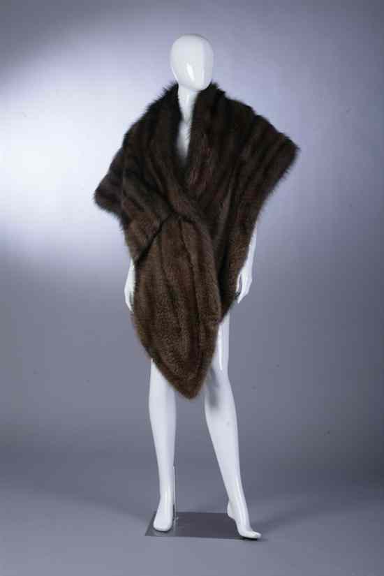 Appraisal: LONG FISHER DOUBLE-SIDED BROWN MINK FUR STOLE