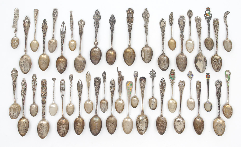 Appraisal: COLLECTION OF STERLING SOUVENIR SPOONS An assembled collection by various