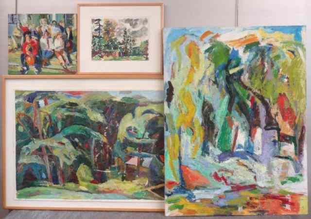 Appraisal: CLARK Grace Lot of Works Abstract oil on canvas -