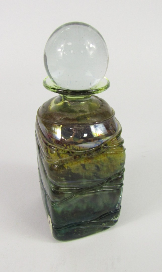 Appraisal: A Michael Harris Isle of Wight glass Aurene decanter and