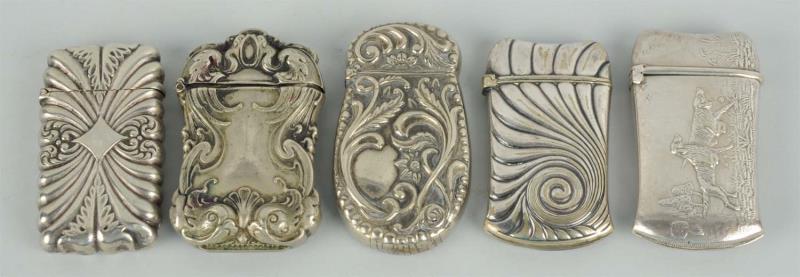 Appraisal: Lot Of German Sterling Silver Match Safes One with dogs