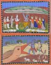 Appraisal: A Pair of paintings from India th Century A pair