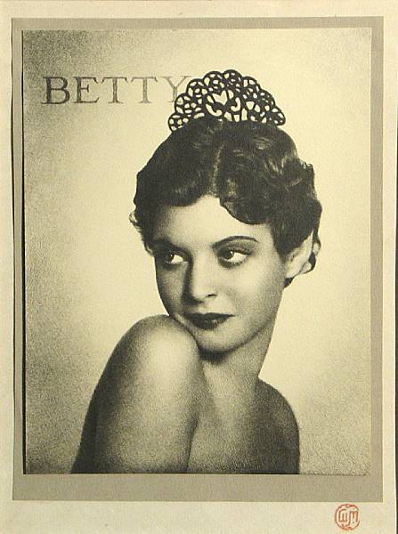 Appraisal: William Mortensen American - Betty c Bromoil print with the