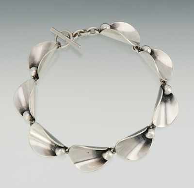 Appraisal: A Danish Sterling Silver Bracelet by N E From Sterling