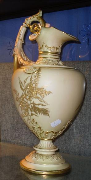 Appraisal: A Royal Worcester ewer with gilt enamel decoration and base