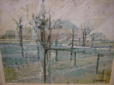 Appraisal: JOHN K LOKER b Winter Scene Trees in the Foreground