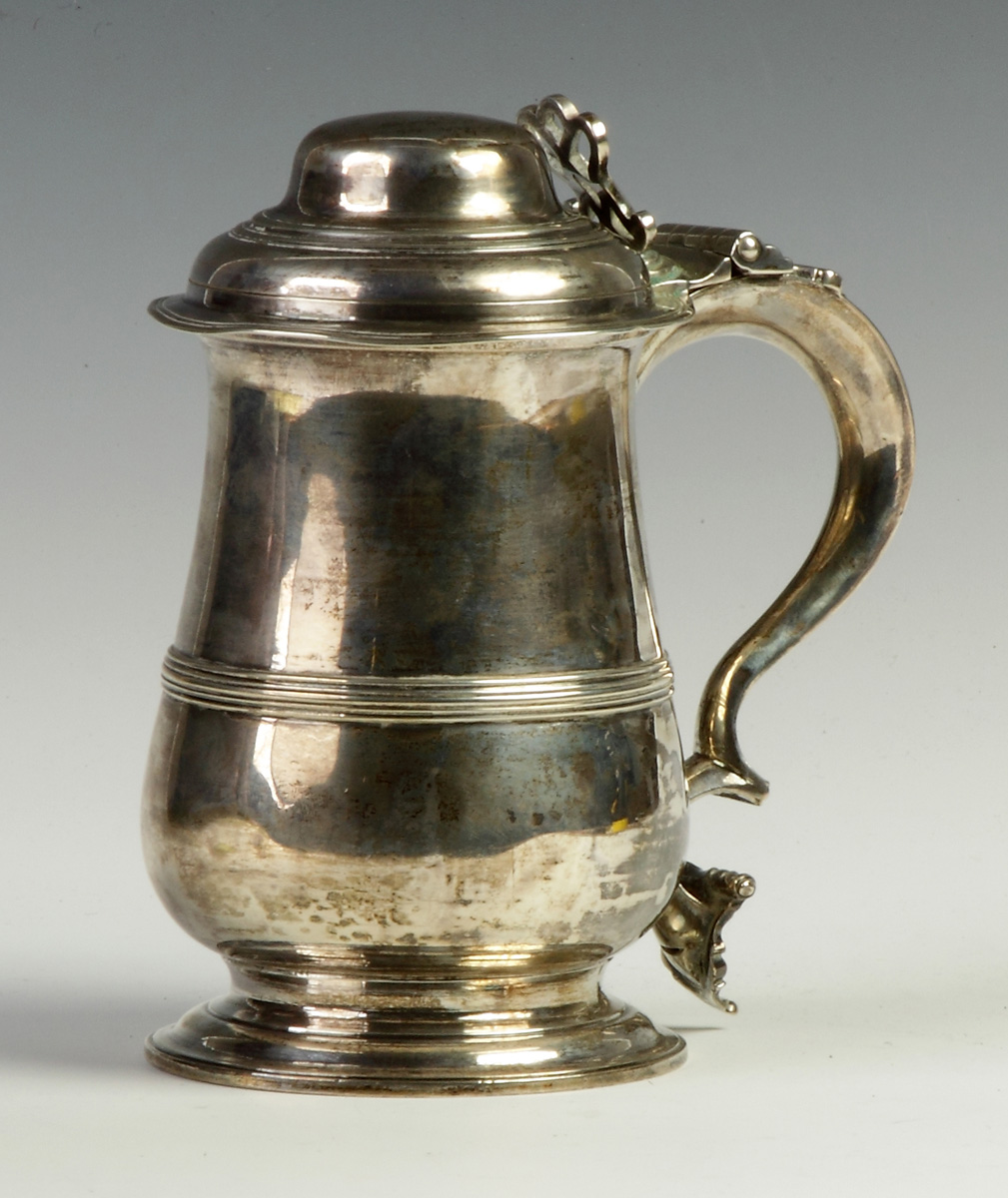 Appraisal: Sterling Silver Pear Shape Tankard th cent London Hallmark FM