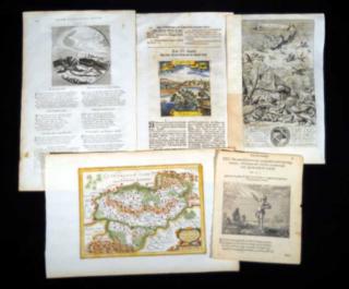 Appraisal: Pcs German English ANTIQUE ENGRAVINGS ON LAID PAPER Hand Details