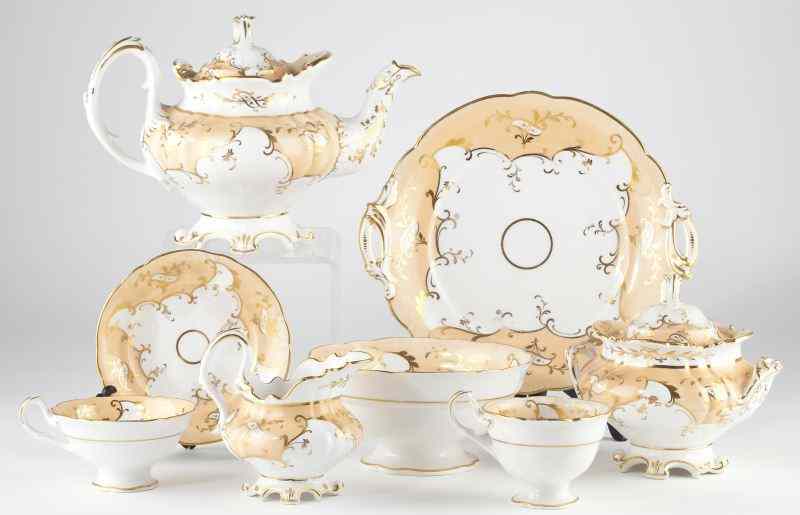 Appraisal: English John Ridgway Part Tea Service pieces of porcelain pattern