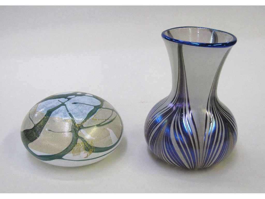 Appraisal: Adrian Sankey studio glass vase and an Isle of Wight