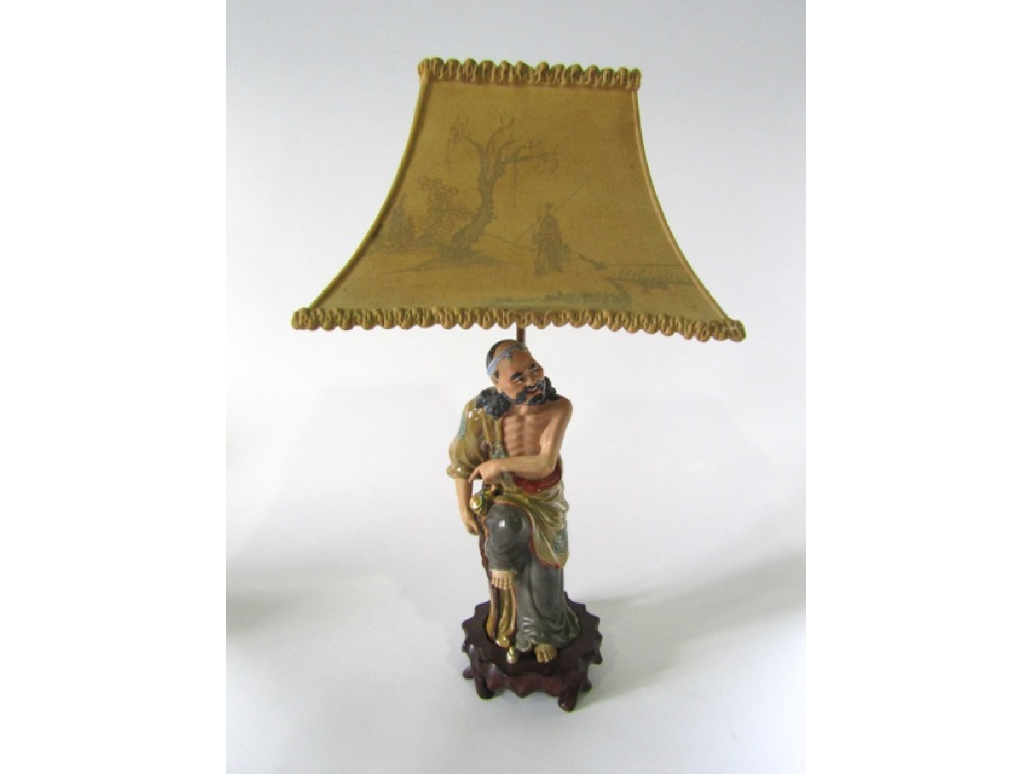 Appraisal: An unusual early th century ceramic table lamp in the