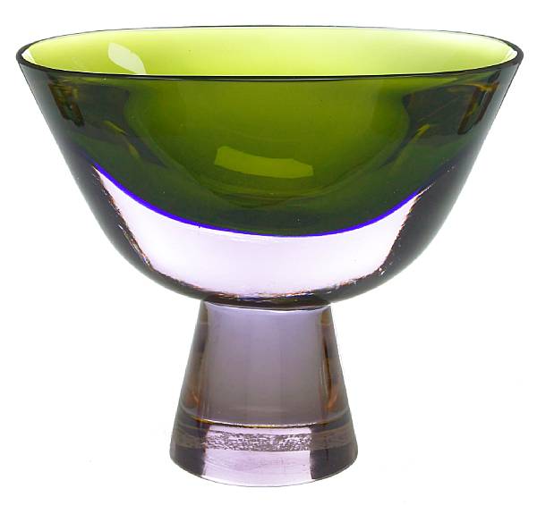 Appraisal: A Seguso glass footed bowl Flavio Poli designed height in