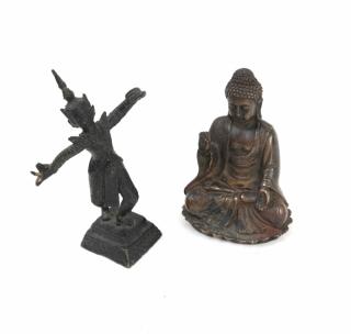 Appraisal: Two Asian Bronze Deities Two Asian bronze deities comprised of