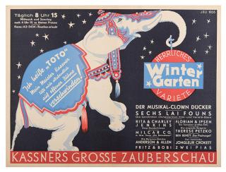 Appraisal: Kassner Alois Kassners Grosse Zauberschau Berlin Attractive poster advertising Kassner