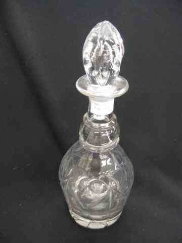 Appraisal: Cut Crystal Decanter thumbprint arch decor '' excellent