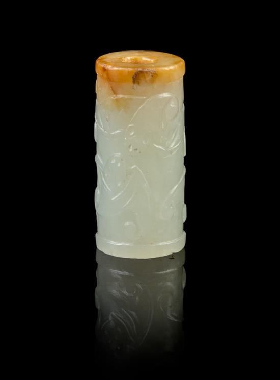 Appraisal: Sale Lot A Chinese Jade Cylindrical Bead th th century