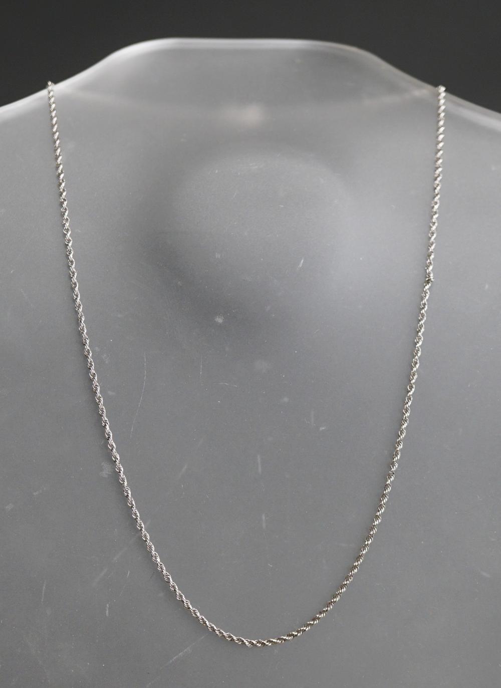 Appraisal: -Karat White-Gold Rope Chain Necklace dwt L in