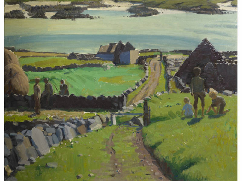 Appraisal: MICHEAL J DE BURCA IRISH - CONNEMARA oil on canvas